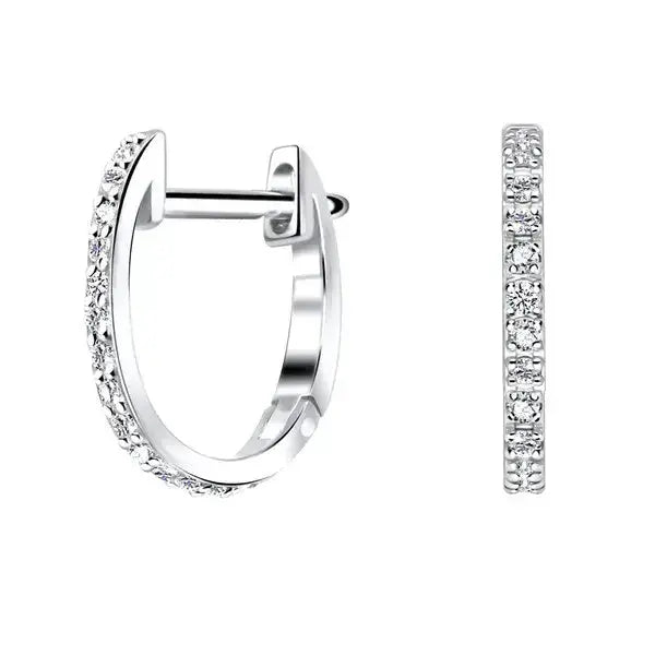 Hopeiset korvarenkaat zirkoneilla - hopeakorvakorut