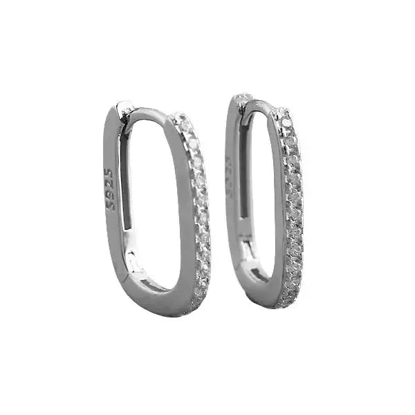 Hopeiset korvarenkaat zirkonia-korukivillä - hopeakorvakorut