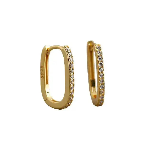 Hopeiset kullatut korvarenkaat zirkonia-korukivillä - hopeakorvakorut