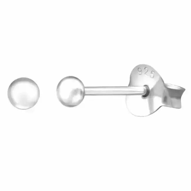 Hopeiset pallokorvakorut 2,5 mm - hopeakorvakorut