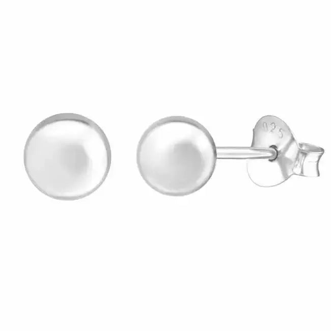 Hopeiset pallokorvakorut 5 mm - hopeakorvakorut