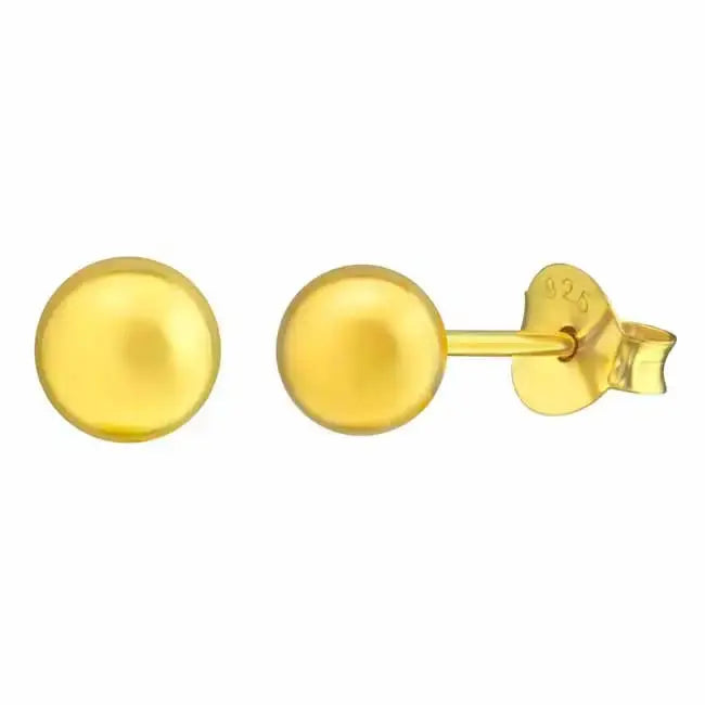 Hopeiset pallokorvakorut 5 mm kultadublee - hopeakorvakorut