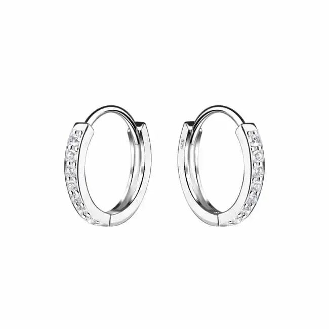 Hopeiset rengaskorvakorut zirkoneilla - hopeakorvakorut
