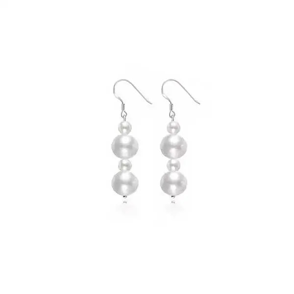 Hopeiset roikkuvat helmikorvakorut - hopeakorvakorut