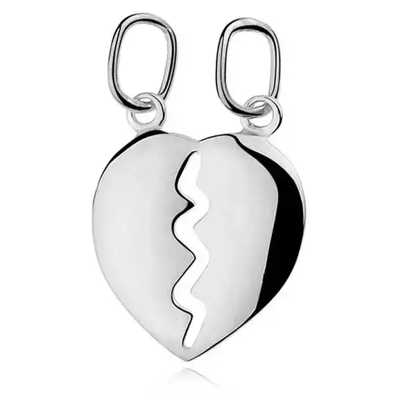 Jaettava kaksiosainen sydänriipus - hopeakaulakoru