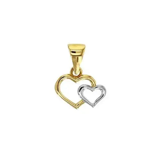 Kaksivärinen kultariipus tuplasydän - kultariipus