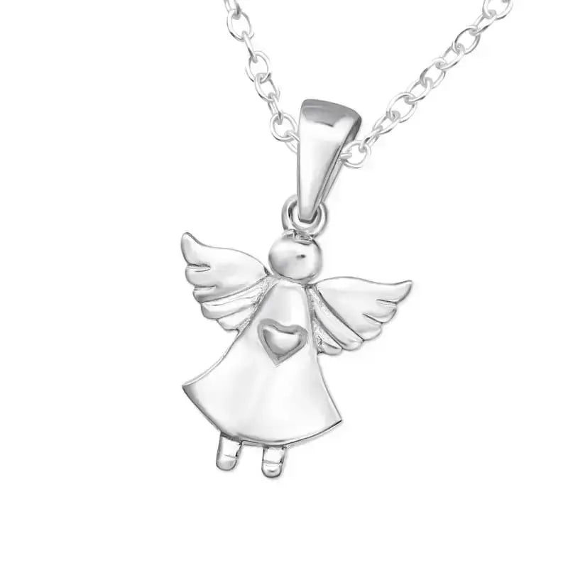 Kastekoru enkeli ja sydän - hopeakaulakoru