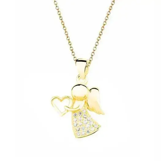 Kastekoru enkeli kullattu hopea - hopeakaulakoru