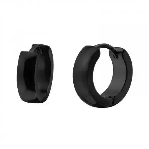 Korvarenkaat teräs musta 4 x 13 mm - teräskorvakorut