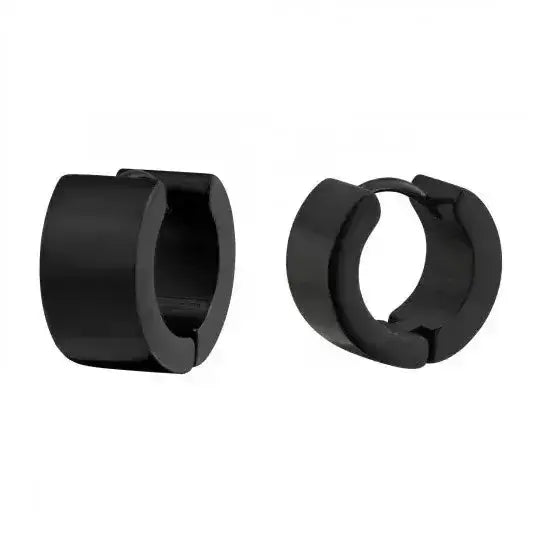 Korvarenkaat teräs musta 7 x 14 mm - teräskorvakorut