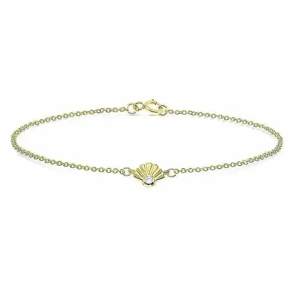 Kullattu hopeinen rannekoru simpukka - hopearannekoru