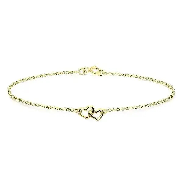 Kullattu hopeinen rannekoru sydämet - hopearannekoru