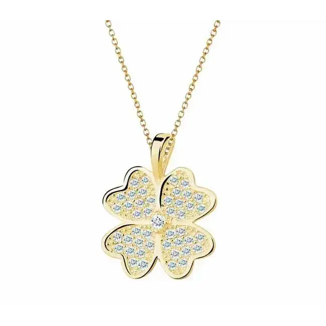 Kullattu neliapila hopeariipus zirkoniakivillä - hopeakaulakoru