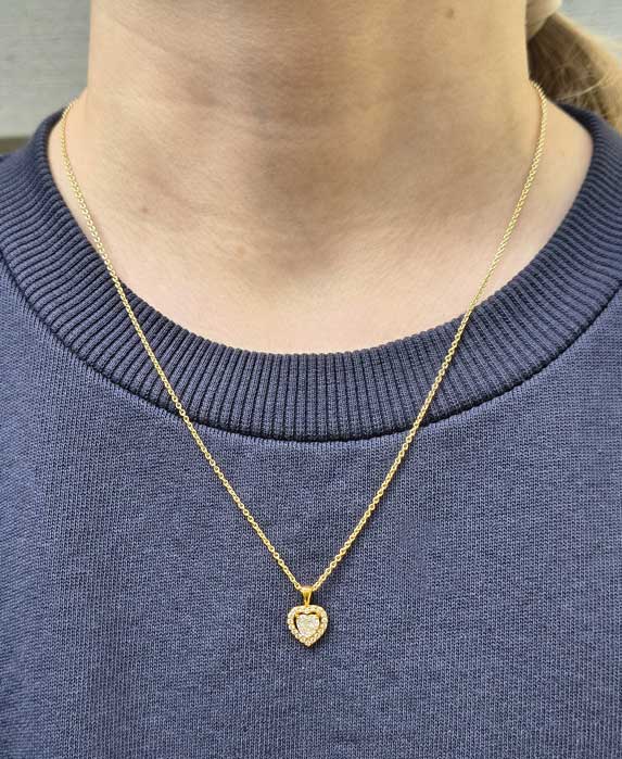 Hopeariipus sydän zirkoneilla kullattu HM Koru