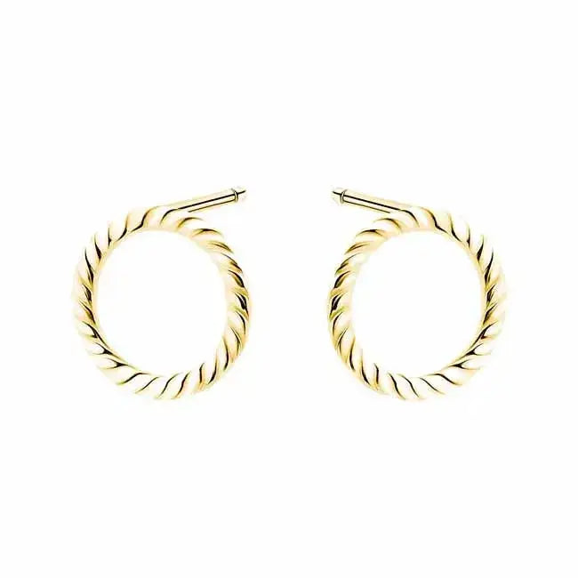 Kullatut hopeakorvakorut kehä kierre - hopeakorvakorut