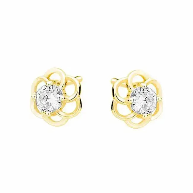 Kullatut hopeakorvakorut kukka - hopeakorvakorut