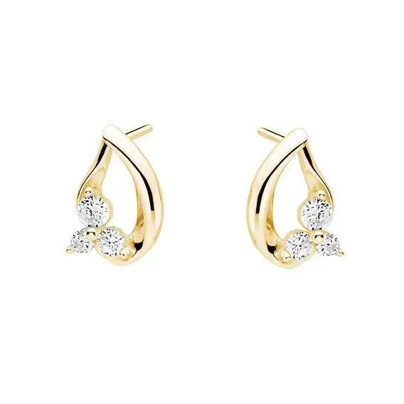 Kullatut hopeakorvakorut pisara kukat - hopeakorvakorut