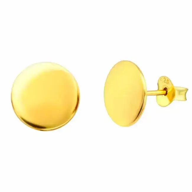 Kullatut hopeakorvakorut pyöreä laatta - hopeakorvakorut