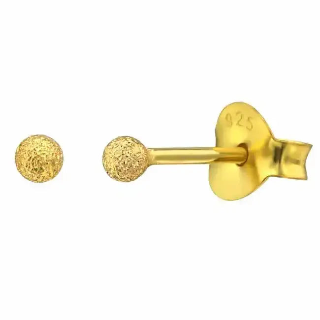 Kullatut hopeakorvakorut säihkyvät pallot 2 mm - hopeakorvakorut