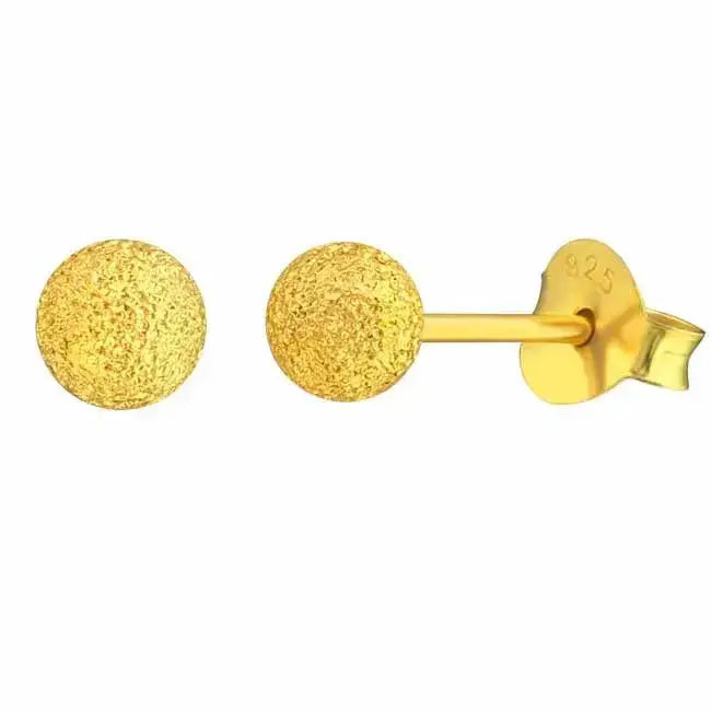 Kullatut hopeakorvakorut säihkyvät pallot 4 mm - hopeakorvakorut