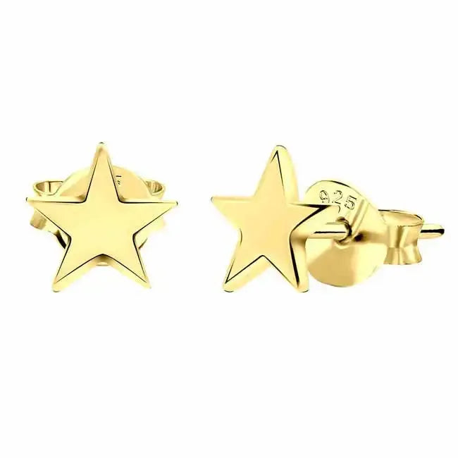 Kullatut hopeakorvakorut tähti - hopeakorvakorut