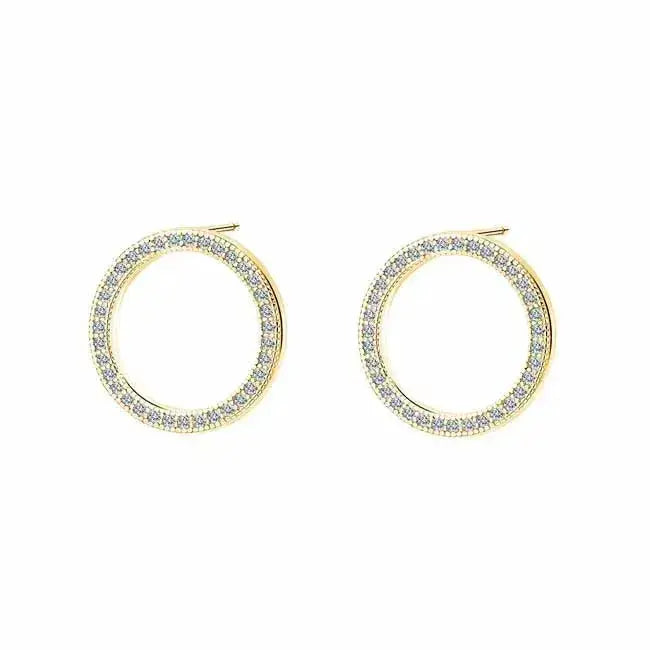 Kullatut hopeakorvakorut zirkonia kehä - hopeakorvakorut