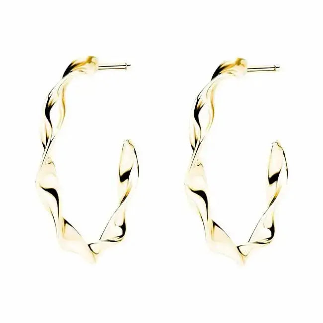 Kullatut hopeakorvarenkaat kierre - hopeakorvakorut