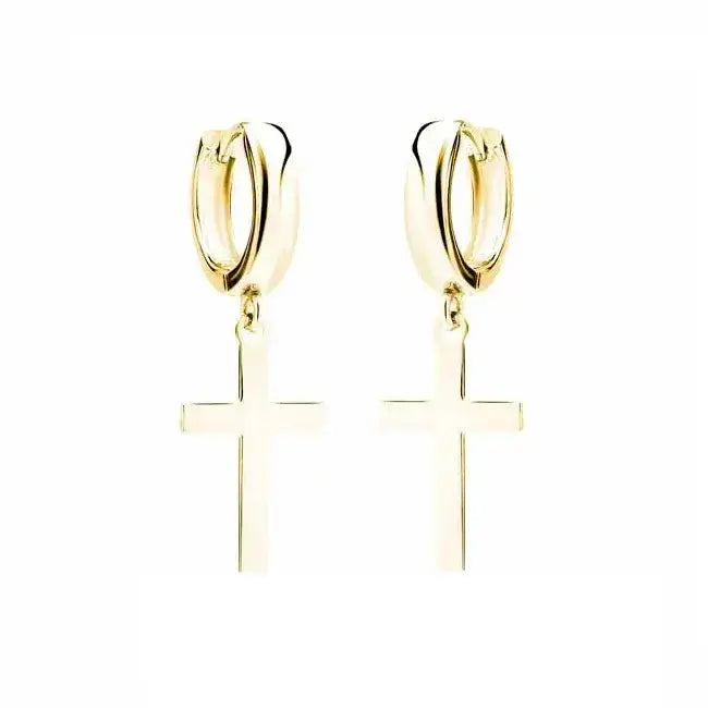 Kullatut hopeiset rengaskorvakorut risteillä - hopeakorvakorut