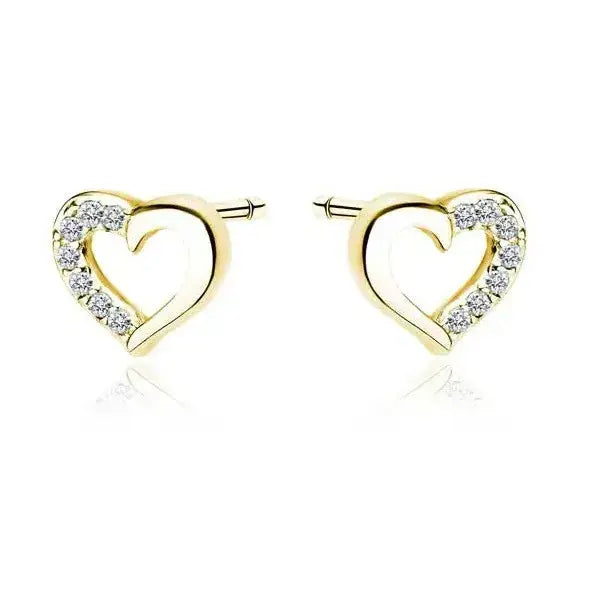 Kullatut hopeiset sydänkorvakorut - hopeakorvakorut