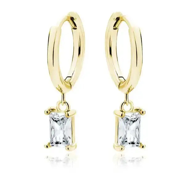 Kullatut korvarenkaat roikkuva zirkonia - hopeakorvakorut