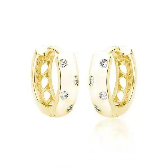 Kullatut korvarenkaat zirkoneilla - hopeakorvakorut