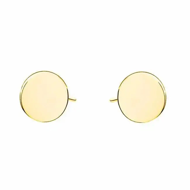 Kullatut pyöreät laattakorvakorut - hopeakorvakorut