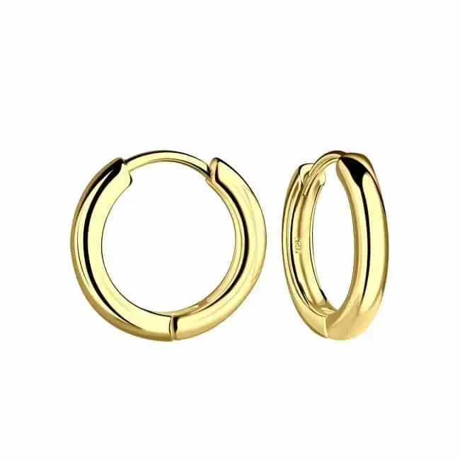 Kullatut rengaskorvakorut 15 mm - hopeakorvakorut