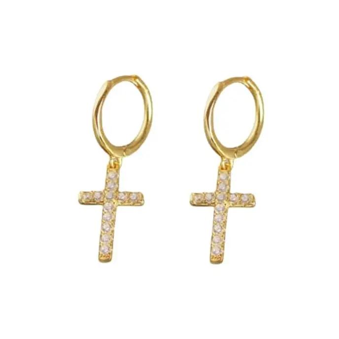 Kullatut hopeakorvarenkaat risteillä ja zirkoneilla HM Koru