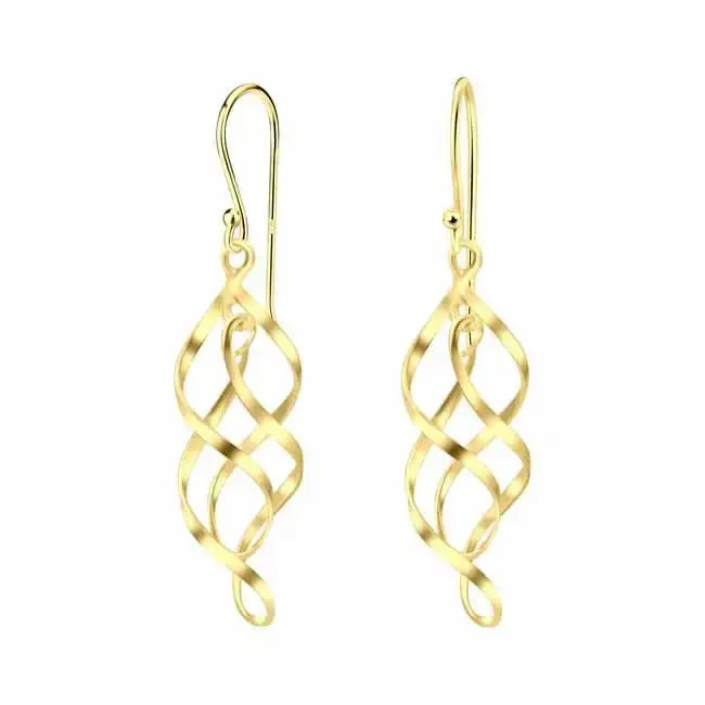 Kullatut roikkuvat hopeakorvakorut spiraalit - hopeakorvakorut