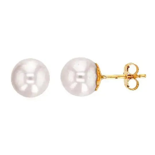 Kultaiset helmikorvakorut 7 mm