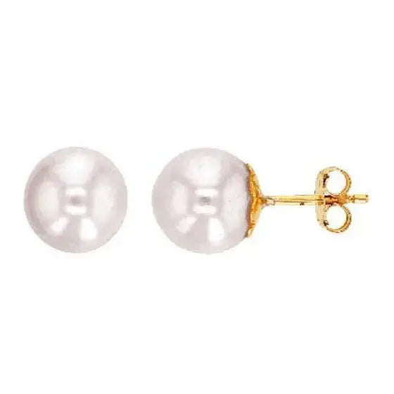 Kultaiset helmikorvakorut 8 mm