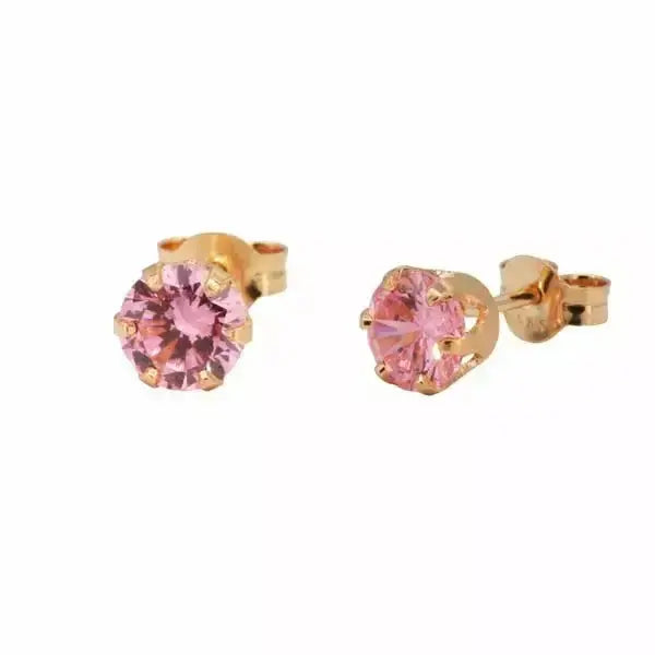 Kultaiset korvakorut pinkki zirkonia