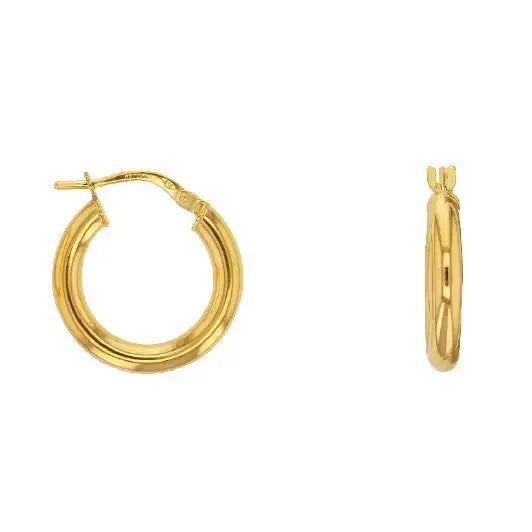 Kultaiset korvarenkaat 3 x 18 mm - kultakorvakorut