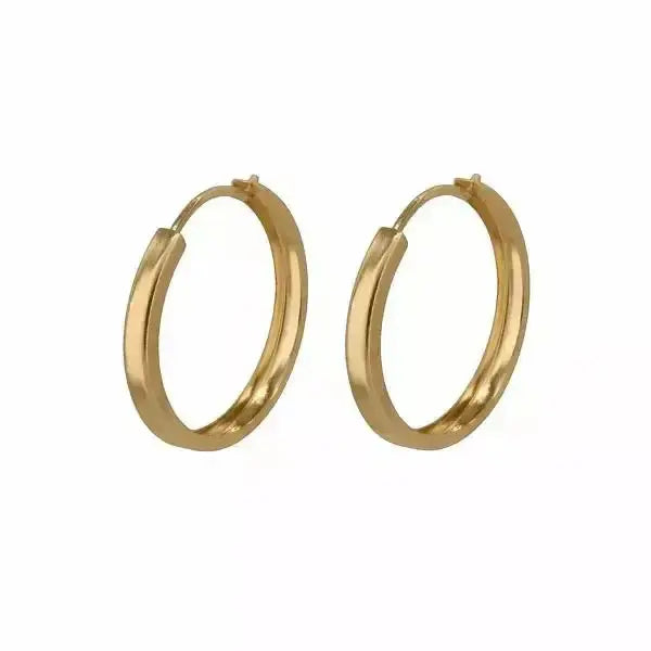 Kultaiset korvarenkaat flakka 2 x 15 mm - kultakorvakorut