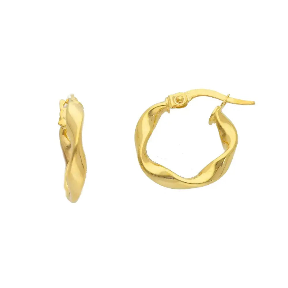 Kultaiset korvarenkaat kierteellä 16 mm - kultakorvakorut