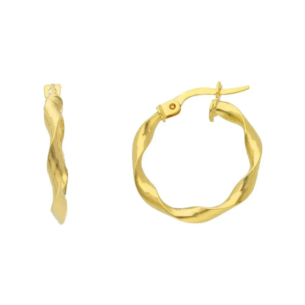 Kultaiset korvarenkaat kierteellä 20 mm - kultakorvakorut