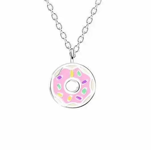 Lasten hopeinen kaulakoru donitsi - hopeakaulakoru