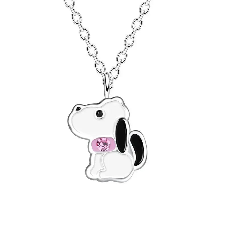 Lasten hopeinen kaulakoru koira snoopy - hopeakaulakoru