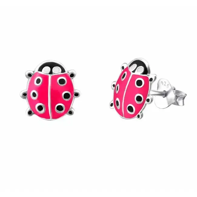 Leppäkerttu hopeakorvakorut - hopeakorvakorut