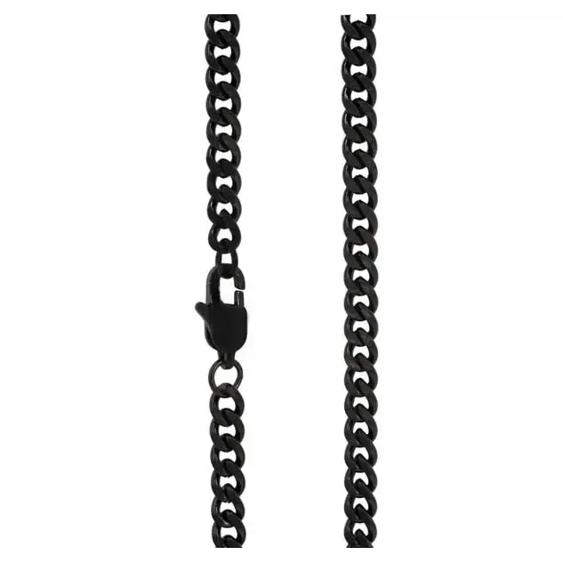 Miesten panssariketju musta teräs 4 mm - teräsketju