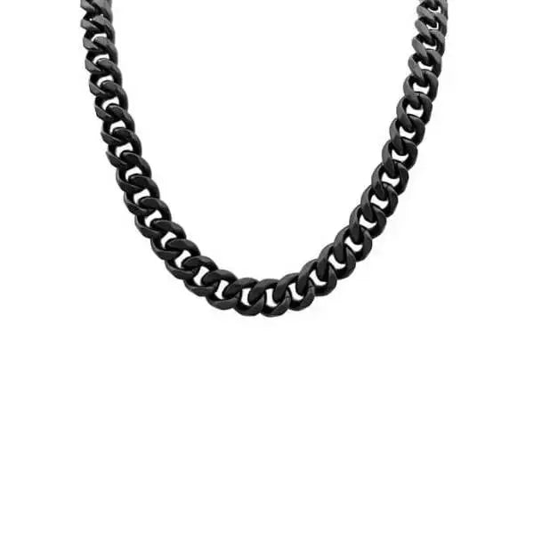 Miesten panssariketju teräs musta 7 mm - teräsketju