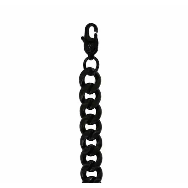 Miesten panssariranneketju musta 10 mm - teräsrannekoru