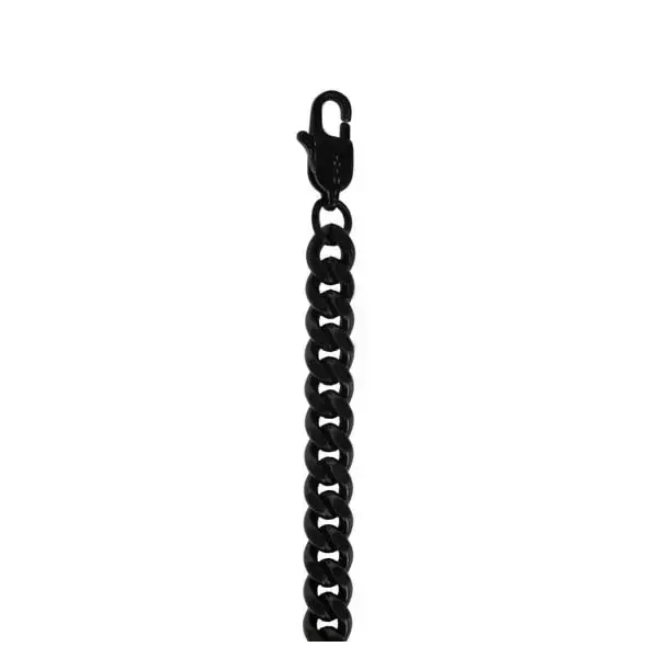 Miesten panssariranneketju musta 6 mm - teräsrannekoru