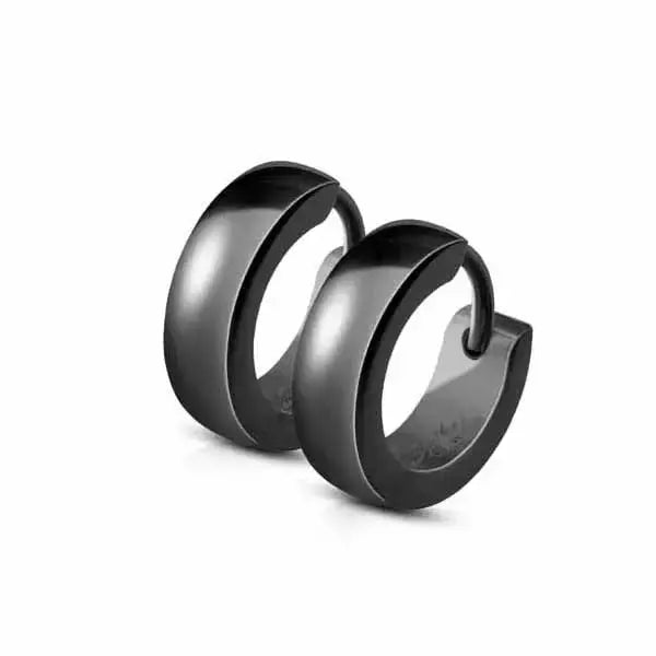 Mustat korvarenkaat teräs 4 x 13 mm - teräskorvakorut